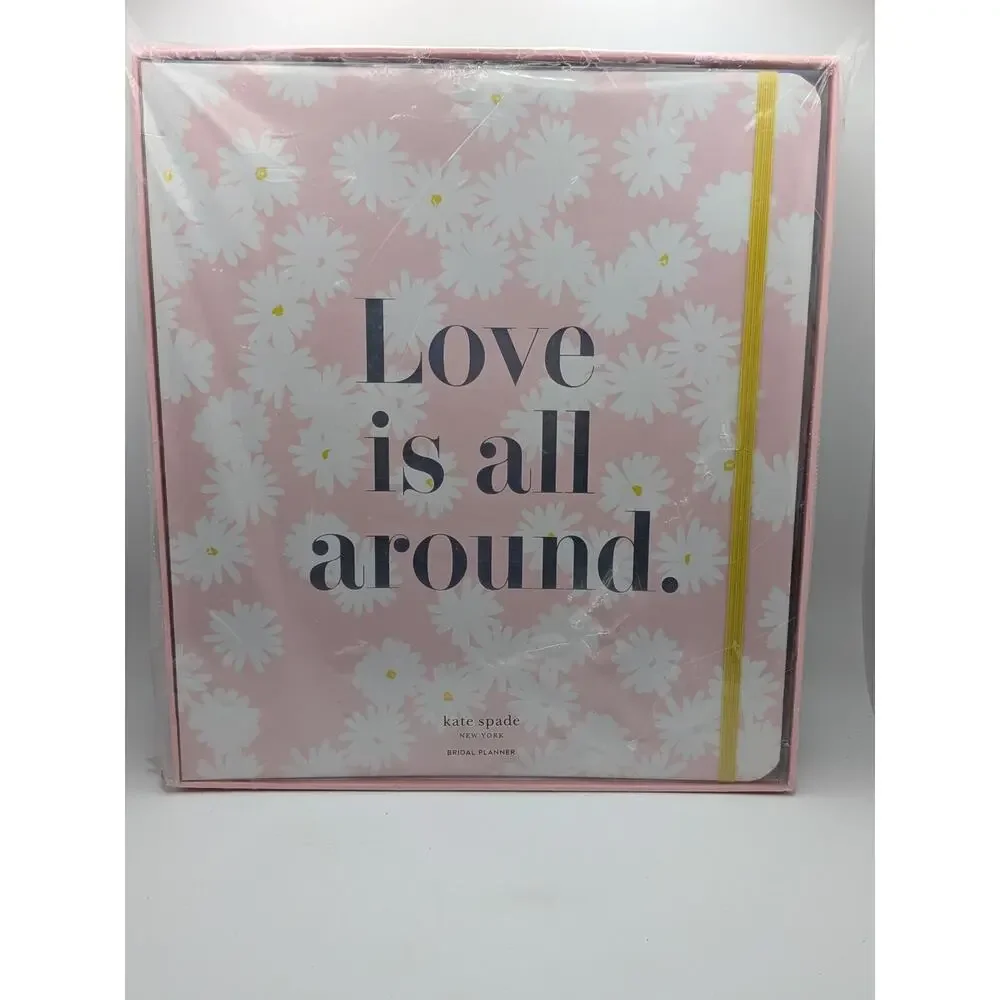 KATE SPADE Bridal Planner Love Is All Around Pink Daisy Floral 3 Ring Binder